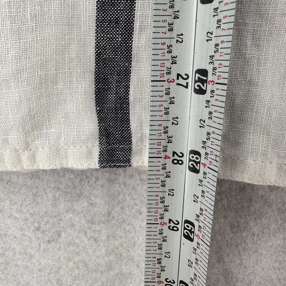 Talbots Collection Blouse Womens 4 Ivory & Black Plaid Button Up 100% Linen Top - Picture 13 of 14